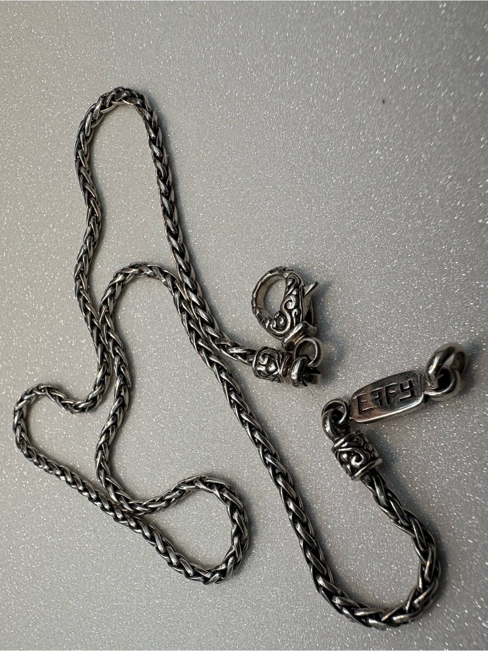 Silver 925 solid Braided Chain Necklace - EFFY Style - NEW